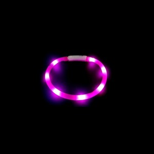 애완용 LED 목걸이 핑크-중(약 50cm) 야간 산책 불빛 강아지 애견 애완견 동물